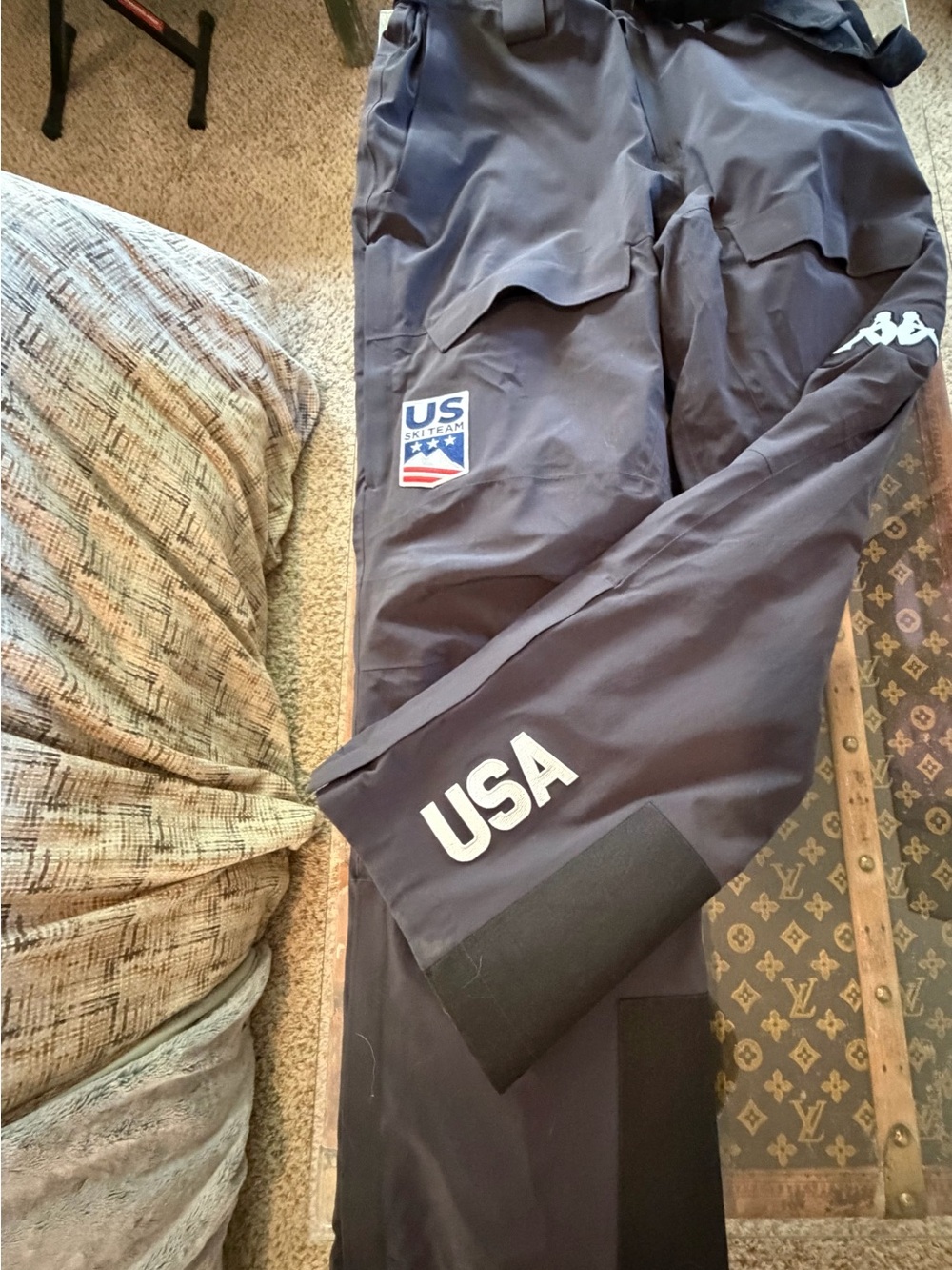 Kappa Men's Navy Blue Cargo Ski Pants with USA Branding